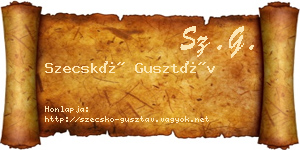 Szecskó Gusztáv névjegykártya
